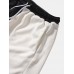 Mens Contrast Color Relaxed Fit Drawstring Cuffed Jogger Pants