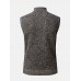 Mens Knitted Zip Up Slant Pocket Casual Sleevless Vests