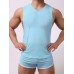 Men Loose Pajamas Set Side Open Tank Tops Thin Breathable Boxer Shorts Plain Loungewear Suit