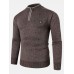 Mens Applique Half Zipped Front Pullover Knitted Sweaters