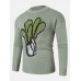 Mens Fruit Knitted Pattern Long Sleeve Casual Sweaters