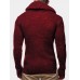 Mens Knit Cut Out Cuff Warm Casual Drawstring Pullover Sweaters