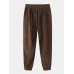 Mens Corduroy Texture Pocket Casual Beam Feet Pants