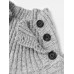 Mens Texture Solid Color High Waist Warm Long Sleeve Knitted Sweaters