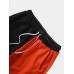 Mens Contrast Drawstring Waist Cuffed Jogger Pants With Pocket