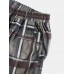 Mens Corduroy Ethnic Style Print Drawstring Casual Pants