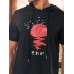 Mens Red Sun Japanese Print Short Sleeve Drawstring Hooded T  Shirts