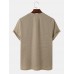 Mens Solid Color Applique Crew Neck Knitted Short Sleeve T  Shirts