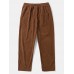 Men Corduroy Solid Loose Straight Drawstring Waist Casual Pants