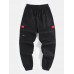 Mens Seam Detail Elastic Ankle Cotton Drawstring Cargo Jogger Pants